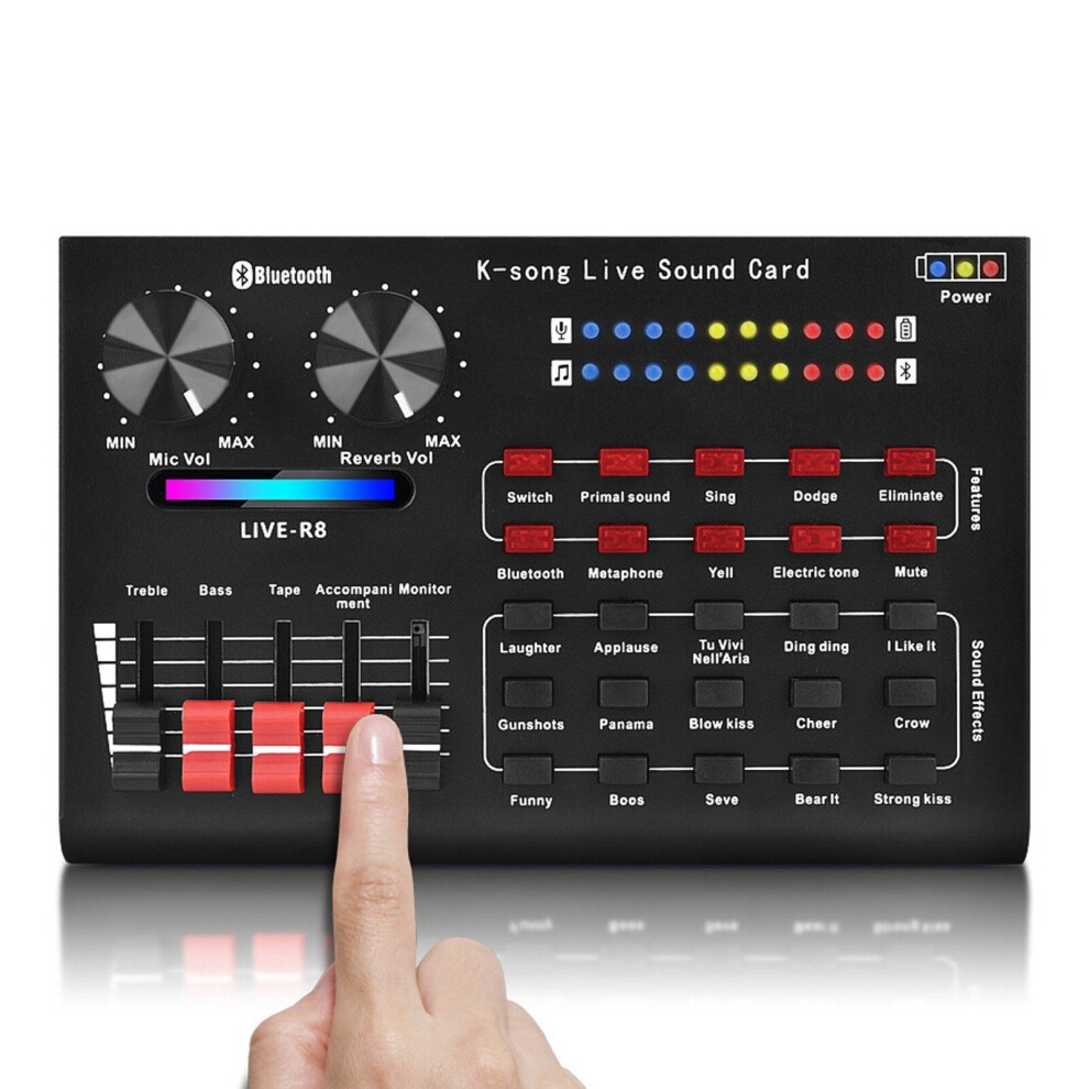 Voice Changer Sound Mixer Board For Live Card Multiple Effects Audio Singing Equipment