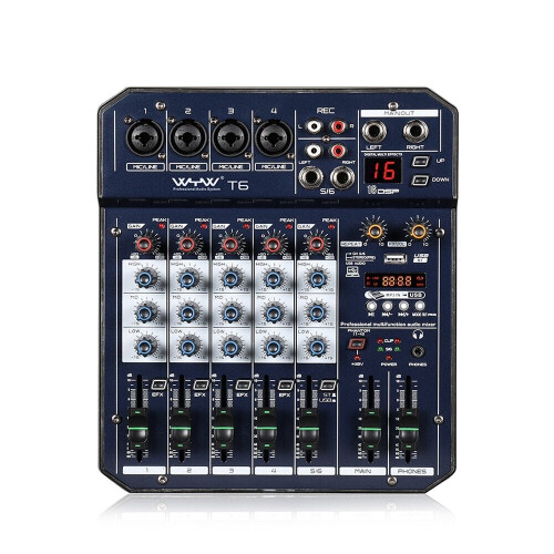 (6) Mini 4 Channel Mono+1 Stereo Output USB 16 DSP Effects Audio Mixer With Bluetooth 1