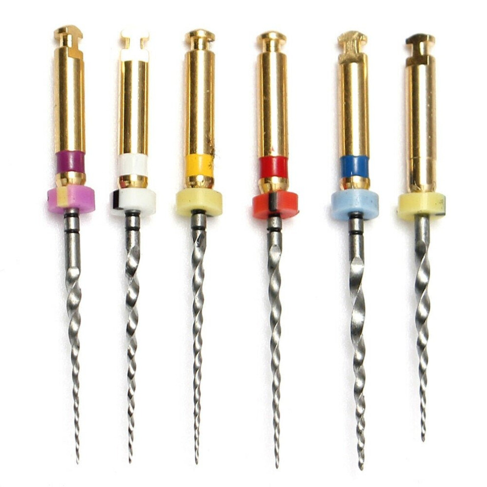 Greenzech 6Pcs Dental Universal Endodontic Rotary Files Assorted 21Mm Dental Tools
