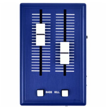 (Blue&US Plug) Audio Sound Mixer Mini Pocket Mixer Mini Mobile Phone Mixer 3.5mm Interfaces with Power Adapter