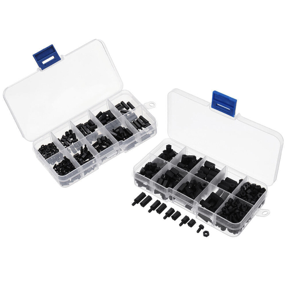 M2 M3 Nylon Screw Black Hex Screw Nut Nylon Pcb Standoff Assortment Kit 600Pcs 3654659462329