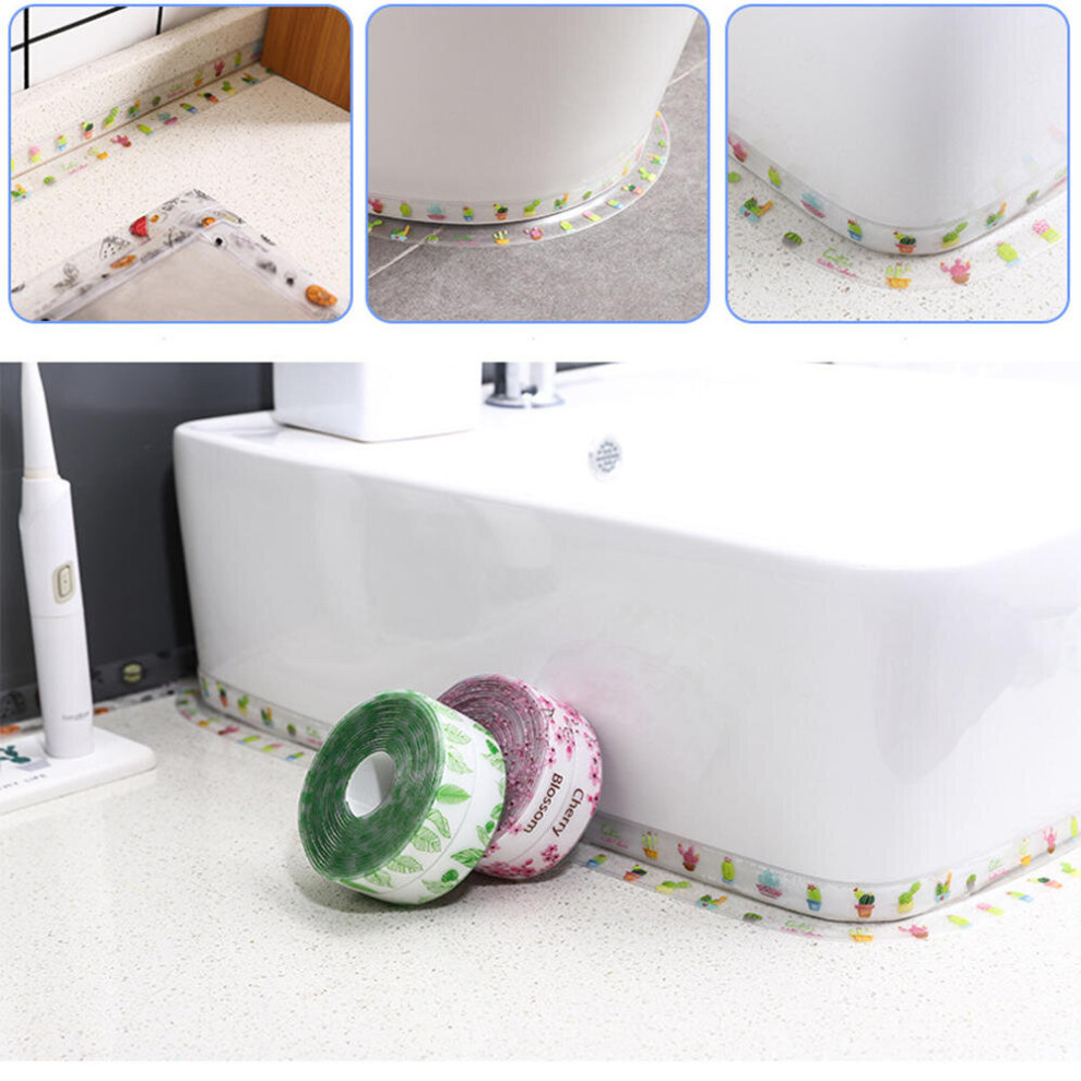 (5m) 3.2M Waterproof Sealing Strip Self-adhesive Tape Mildew Proof Tape for Kitchen Bathroom Toilet Wall Corner