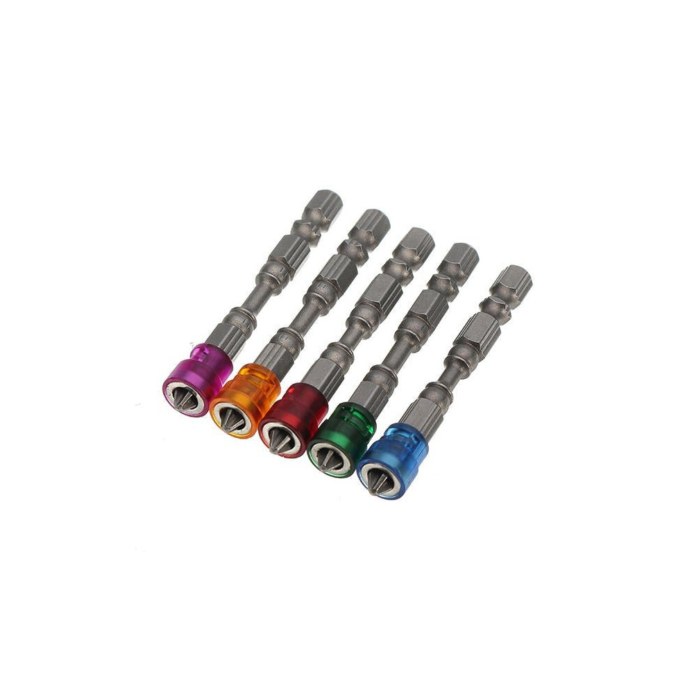 5Pcs 65mm S2 Alloy PH2 Phillips Magnetic Screwdriver Bits 1/4 Inch Hex Shank Drywall Screwdriver