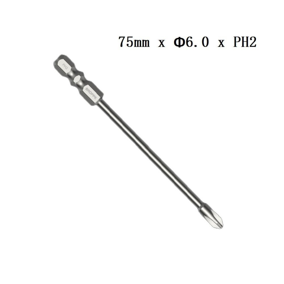 (6.0mm) 10Pcs 75mm Cross Bit With Magnetic Electric Drill Electric Screwdriver Screwdriver Head Wind Batch Set-image-OPC-P9GRJJM-NEW