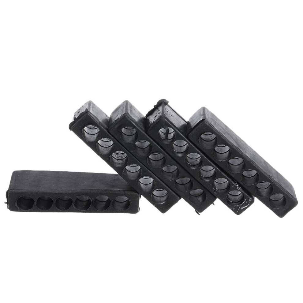 (Black) 5Pcs 6 or 10 Holes Hex Shank Screwdriver Bit Storage Holder Screwdriver Head Storage Tool