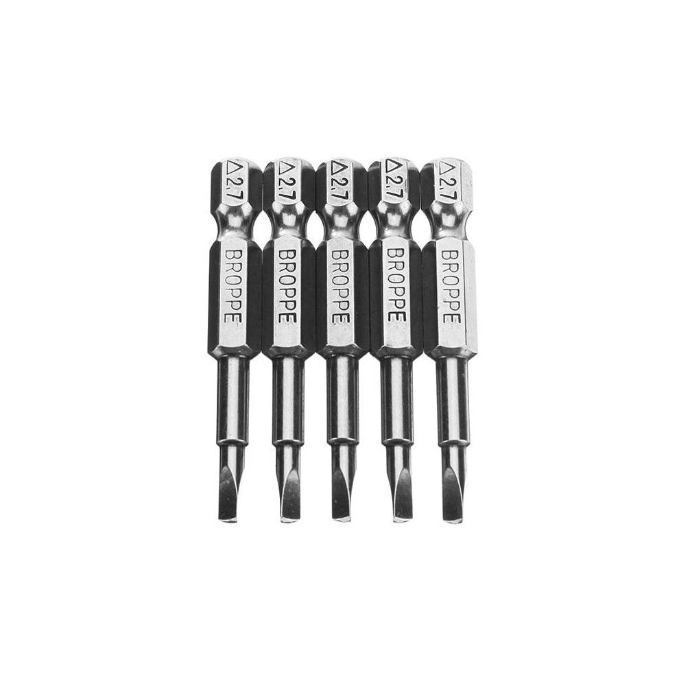 5pcs 2.7 50mm Screwdriver Bits Set 1/4 Inch Hex Magnetic Triangle Screwdriver Bits