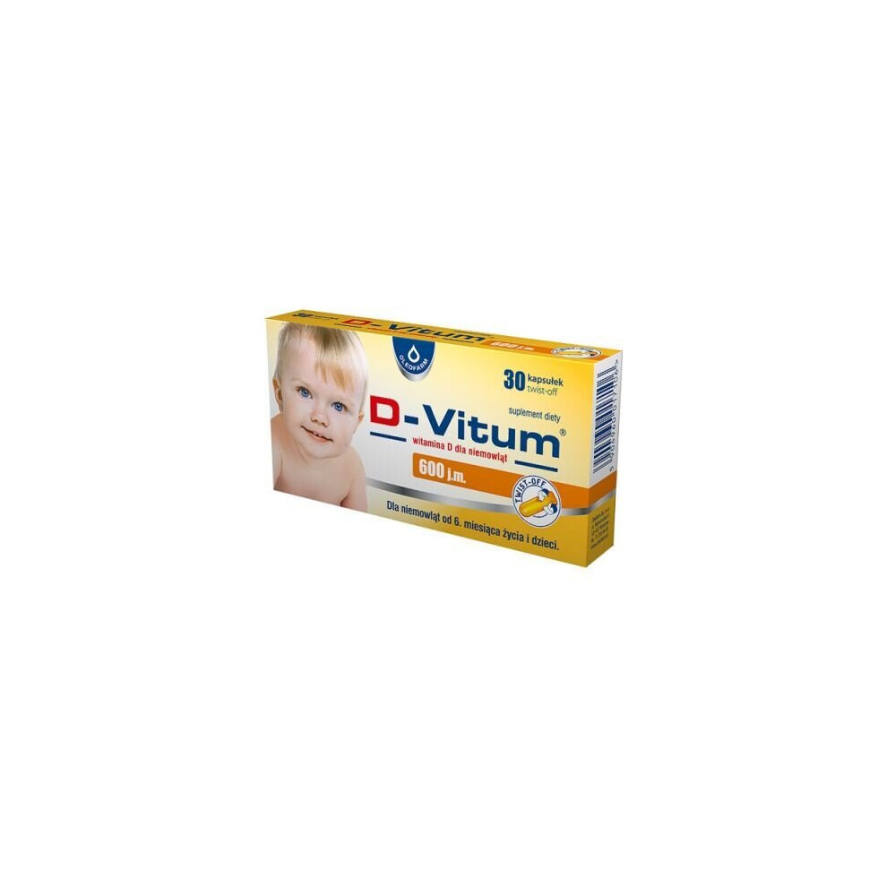 Oleofarm D-Vitum Vitamin D 600 Iu For Babies 30 Twist-Off Capsules