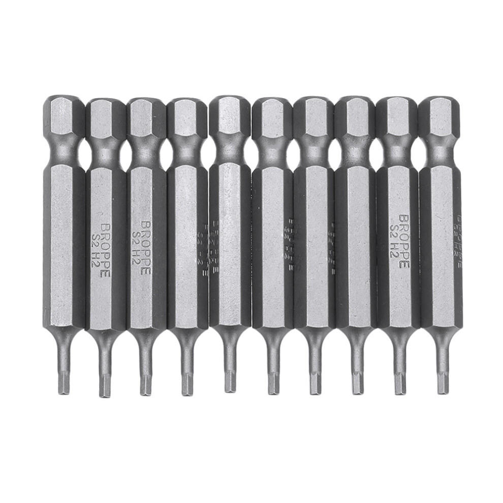 (H2) 10Pcs Magnetic Hexagon Hex Screwdriver Bits H1.5/H2/H2.5/H3/H4/H5/H6 1/4 Inch Hex Shank Screwdriver Set For Bosch 3654659296290
