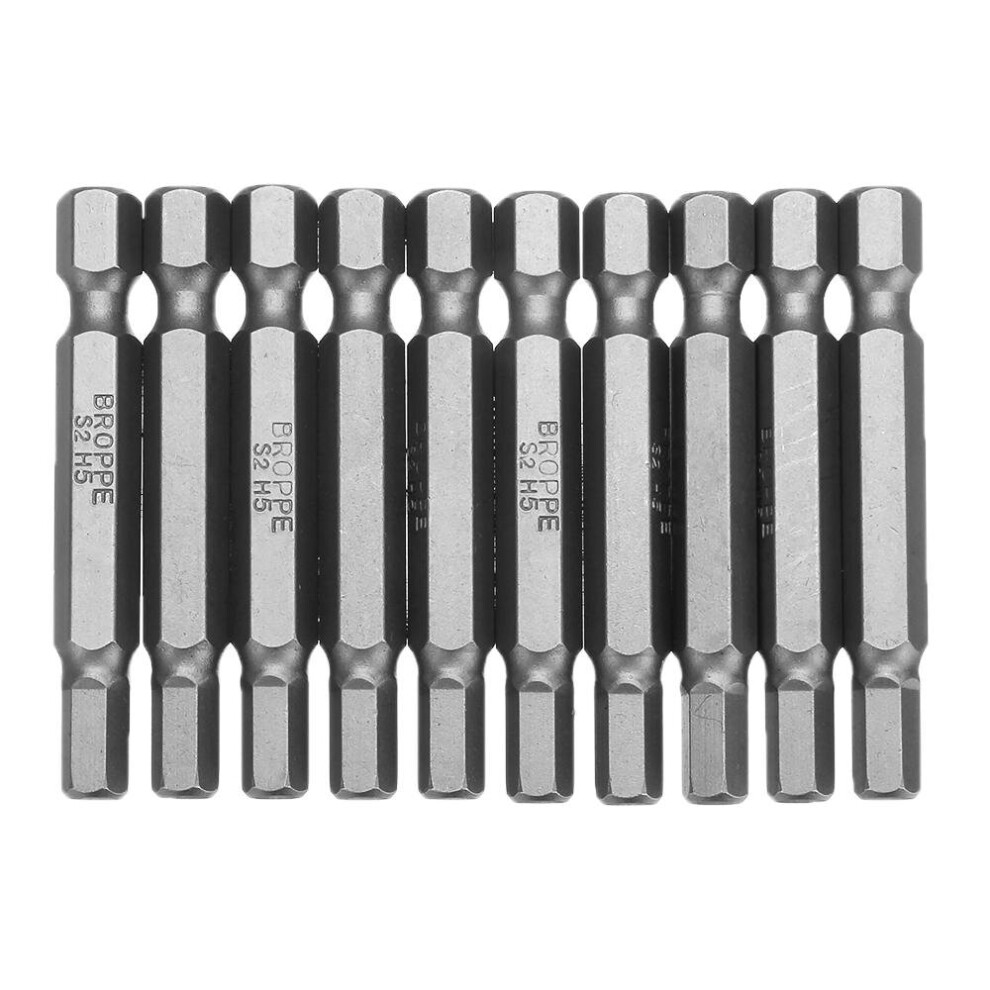 (H5) 10Pcs Magnetic Hexagon Hex Screwdriver Bits H1.5/H2/H2.5/H3/H4/H5/H6 1/4 Inch Hex Shank Screwdriver Set For Bosch