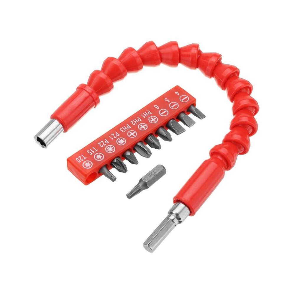 300mm Flexible Shaft with 10pcs Screwdriver Bit and Extension Rod for Electronic Drill