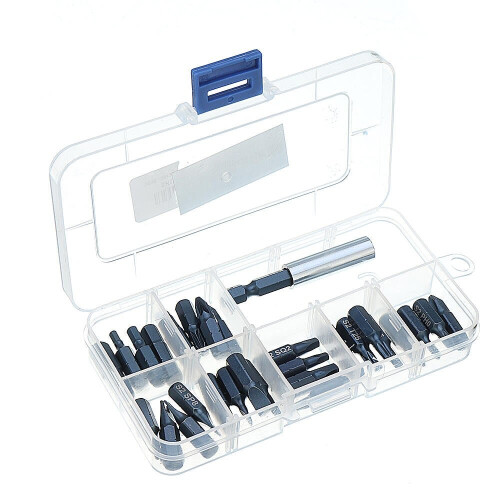 29pcs Magnetic Bit Set with Tool Box Bit Holder Tips Screwdriver Phillips Hex Torx Screwdriver Bit Tool Kit 1