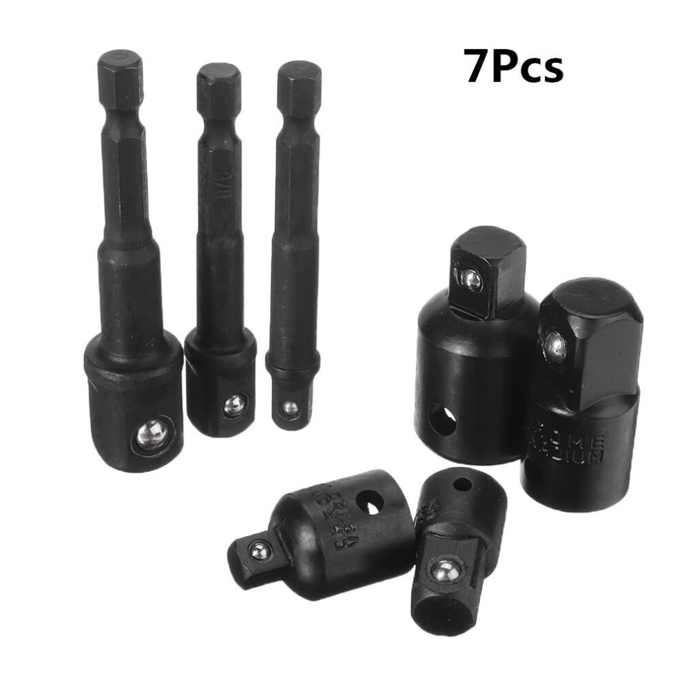 (7Pcs) 7pcs/12pcs Ratchet Wrench Socket Adapter Set Drive Socket Reducer Air Impact Adapter Wrench Extensor Rod