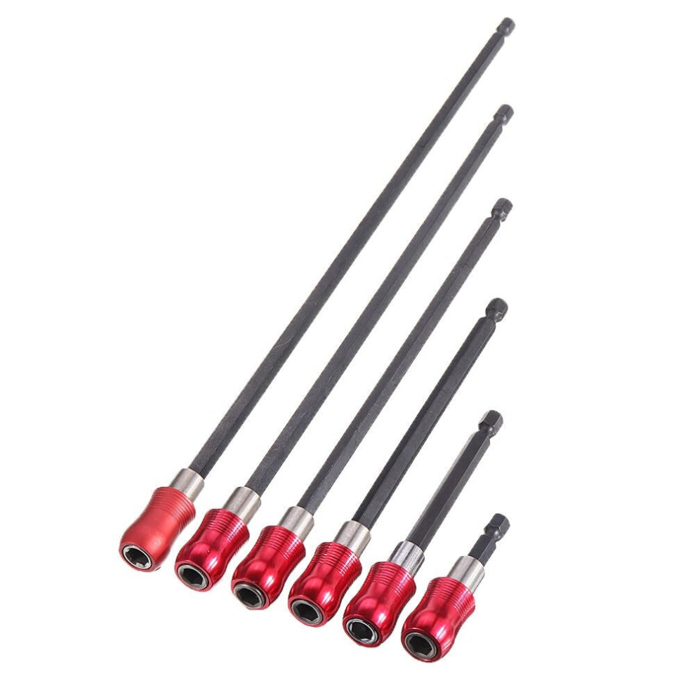 6pcs 60-300mm Quick Release Screwdriver Bit Holder 1/4 Inch Hex Shank Extension Bar