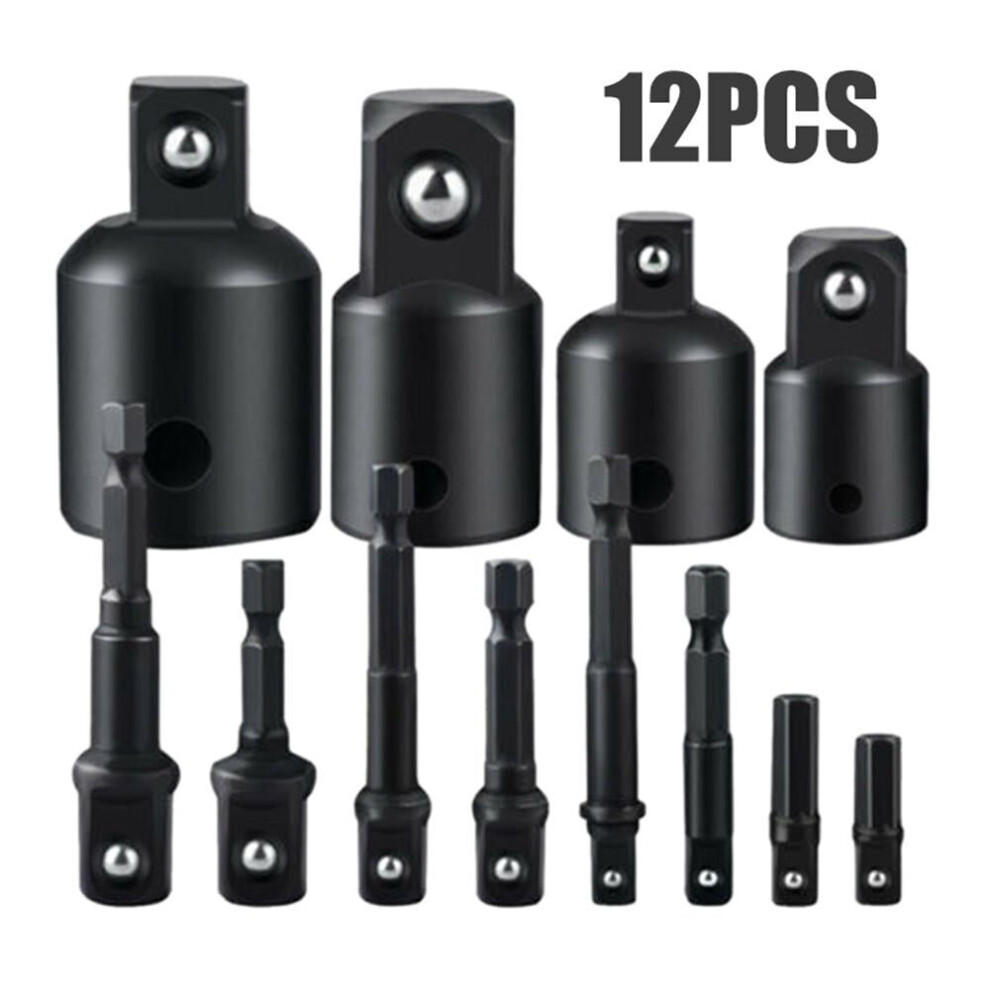 (12Pcs) 7Pcs/12Pcs Ratchet Wrench Socket Adapter Set Drive Socket Reducer Air Impact Adapter Wrench Extensor Rod 6112211861302