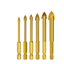 (6pcs(4/5/6/8/10/12mm)) Alloy Triangle Drill Set Ceramic Tile Glass Hole Opener Reaming Hexagonal Shank Slot Drill Bit