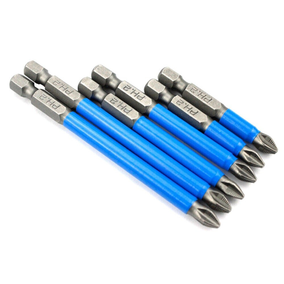 (70Mm) 10Pcs Non-Slip Magnetic Ph2 Screwdriver Bit 1/4 Inch Hexagon Shank Driver S2 Phillips Screwdriver 6112211862545