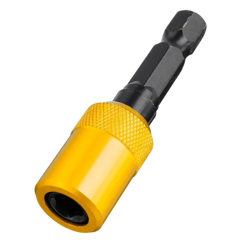 (Yellow) 60mm Conversion Bit Extension Rod Electric Screwdriver Lengthened Quick Release Self-locking Extension Rod