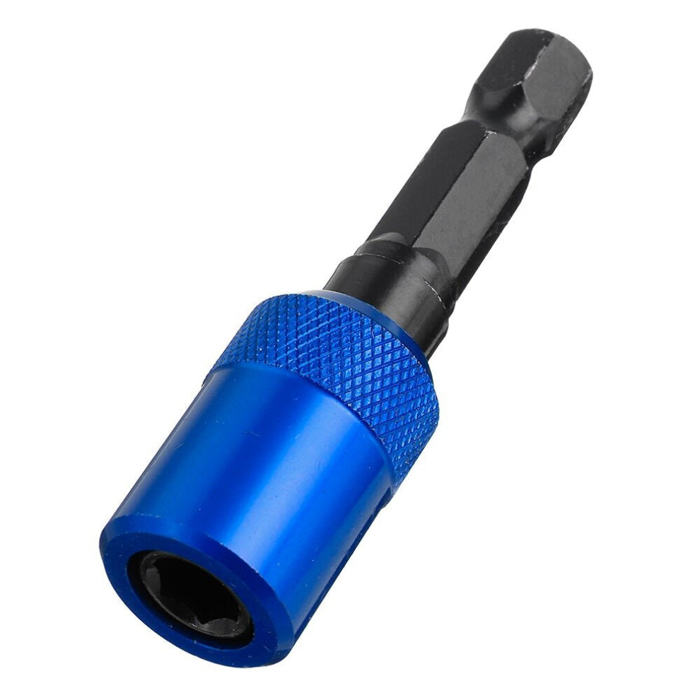 (Blue) 60mm Conversion Bit Extension Rod Electric Screwdriver Lengthened Quick Release Self-locking Extension Rod