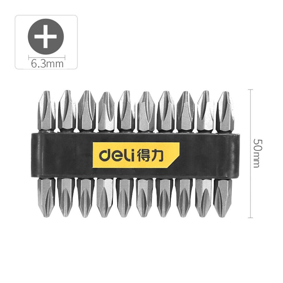 (50mm) 10Pcs 6.3mm Series Screwdriver Bits S2 Alloy Steel Bit With Strong Magnetism