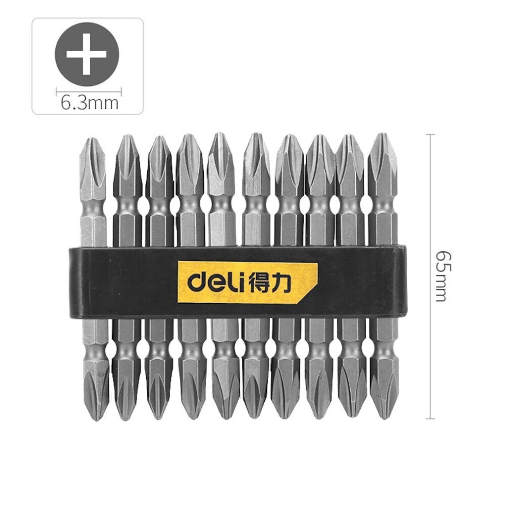 (65Mm) 10Pcs 6.3Mm Series Screwdriver Bits S2 Alloy Steel Bit With Strong Magnetism 6112211862422