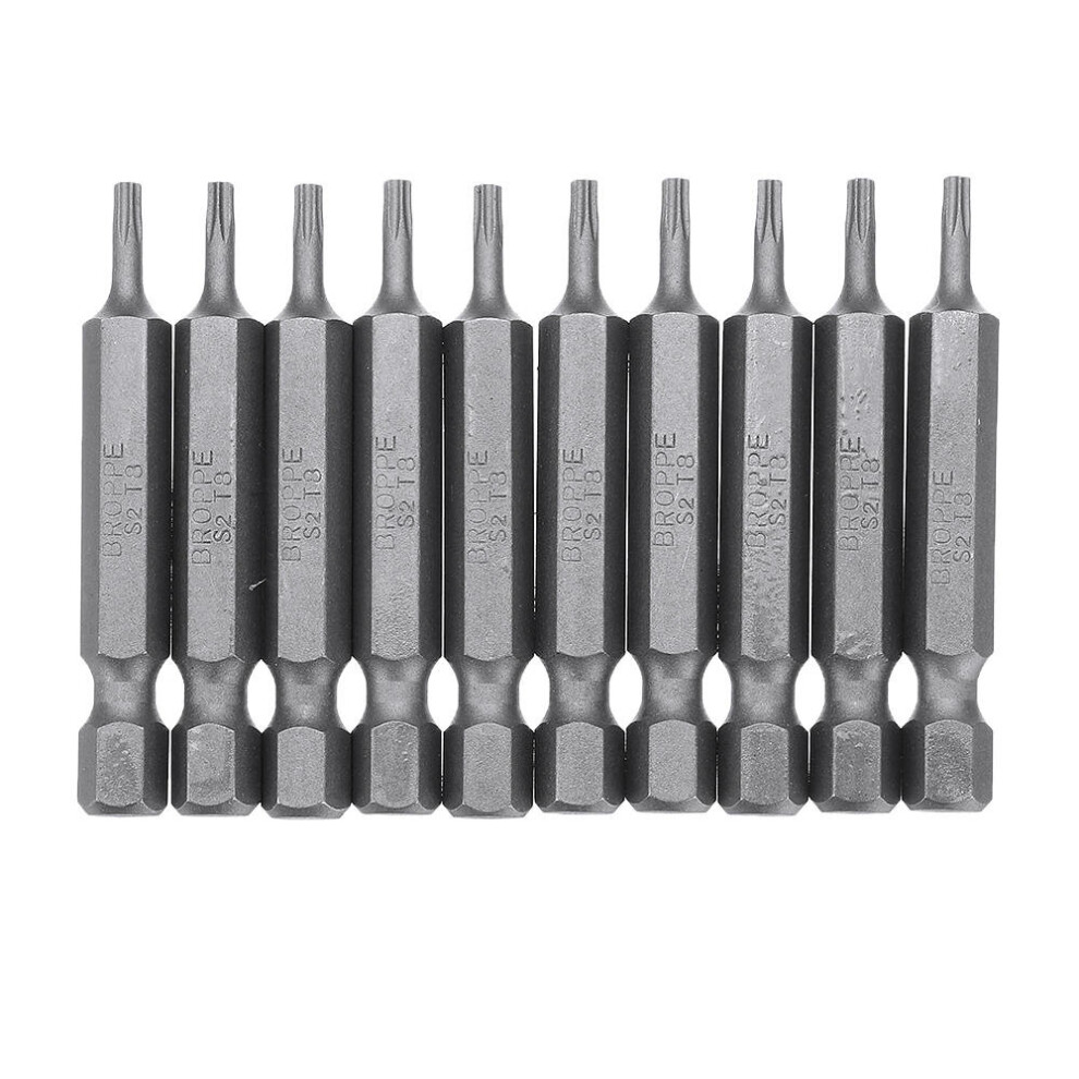 (T8) 10Pcs Magnetic Torx Screwdriver Bits T5/T6/T7/T8/T9/T10/T15/T20/T25/T27/T30/T40 1/4 Inch Hex Shank Screwdriver Set for Bosch