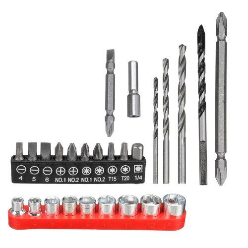 3 In 1 Electric Drill Kit 26Pcs For Hammer Drill Screwdriver Bits With Adapters Hole Drill 1