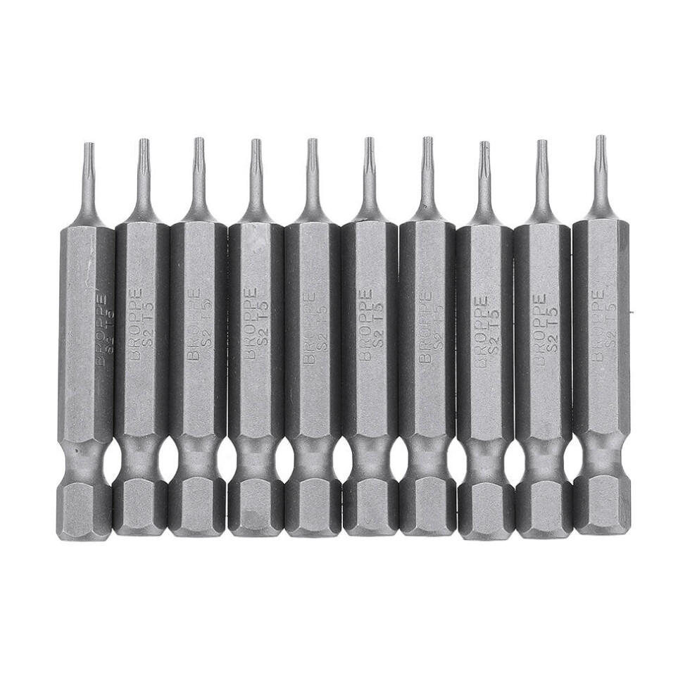 (T5) 10Pcs Magnetic Torx Screwdriver Bits T5/T6/T7/T8/T9/T10/T15/T20/T25/T27/T30/T40 1/4 Inch Hex Shank Screwdriver Set for Bosch