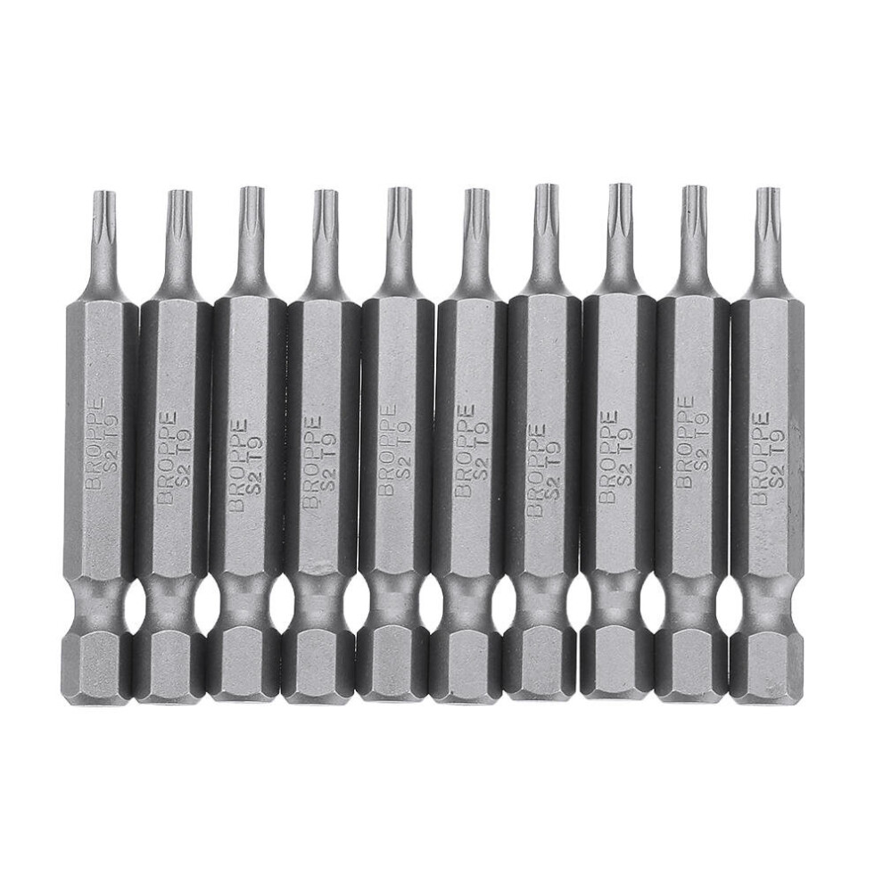 (T9) 10Pcs Magnetic Torx Screwdriver Bits T5/T6/T7/T8/T9/T10/T15/T20/T25/T27/T30/T40 1/4 Inch Hex Shank Screwdriver Set for Bosch