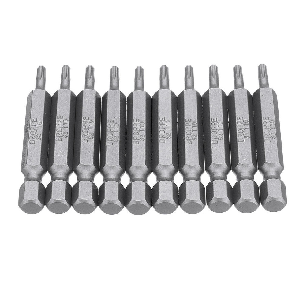 (T10) 10Pcs Magnetic Torx Screwdriver Bits T5/T6/T7/T8/T9/T10/T15/T20/T25/T27/T30/T40 1/4 Inch Hex Shank Screwdriver Set for Bosch