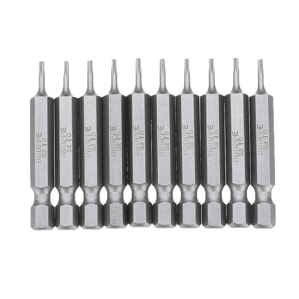 (T6) 10Pcs Magnetic Torx Screwdriver Bits T5/T6/T7/T8/T9/T10/T15/T20/T25/T27/T30/T40 1/4 Inch Hex Shank Screwdriver Set for Bosch