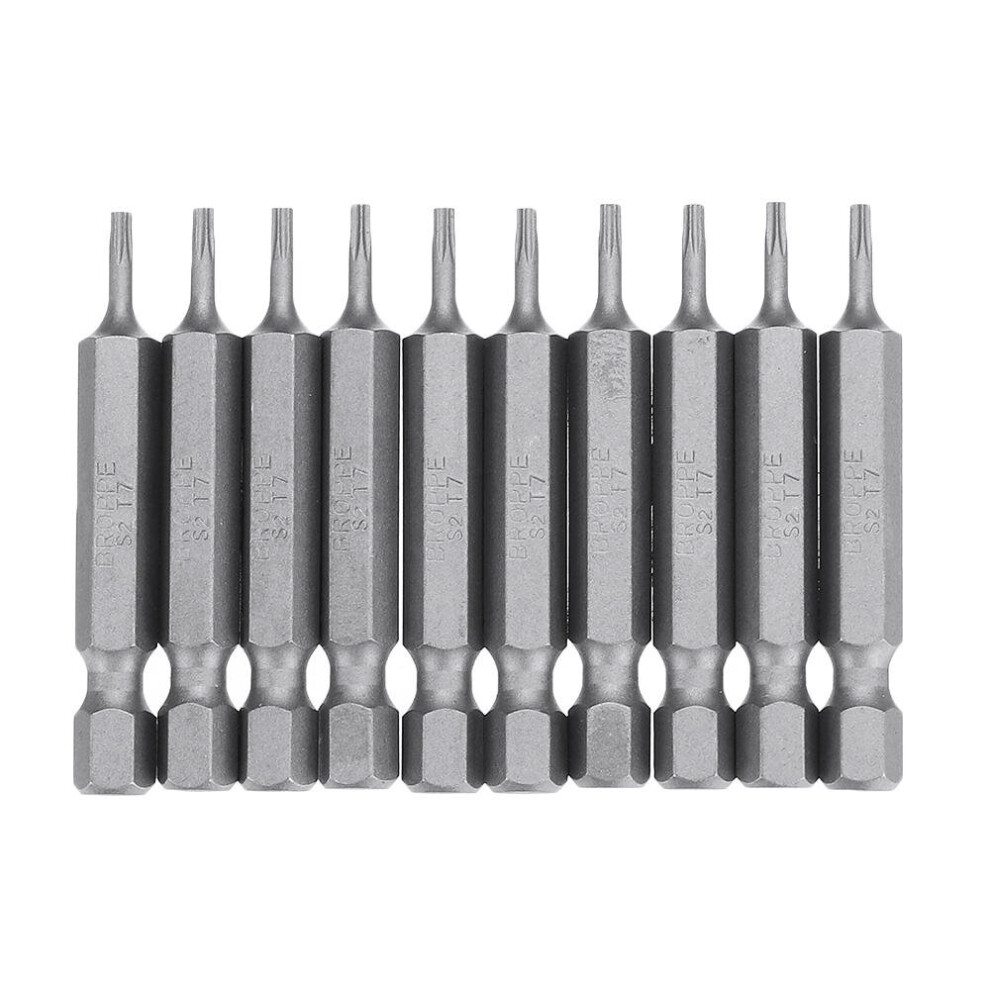 (T7) 10Pcs Magnetic Torx Screwdriver Bits T5/T6/T7/T8/T9/T10/T15/T20/T25/T27/T30/T40 1/4 Inch Hex Shank Screwdriver Set for Bosch