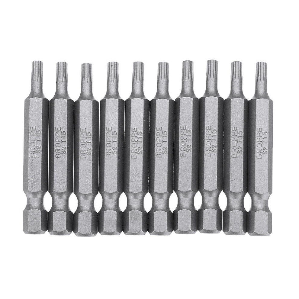 (T15) 10Pcs Magnetic Torx Screwdriver Bits T5/T6/T7/T8/T9/T10/T15/T20/T25/T27/T30/T40 1/4 Inch Hex Shank Screwdriver Set for Bosch