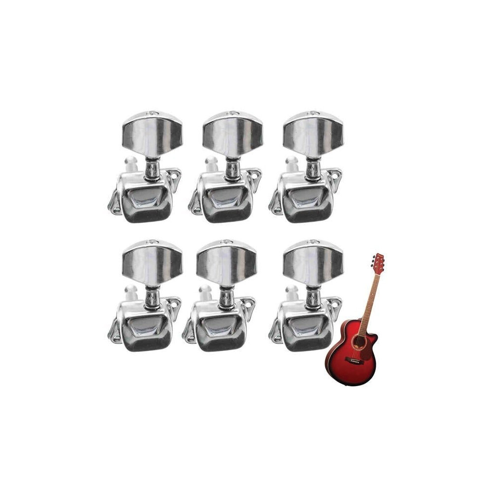 Acoustic Guitar String Semiclosed Tuning Pegs Tuners Machine Heads 6L Chrome