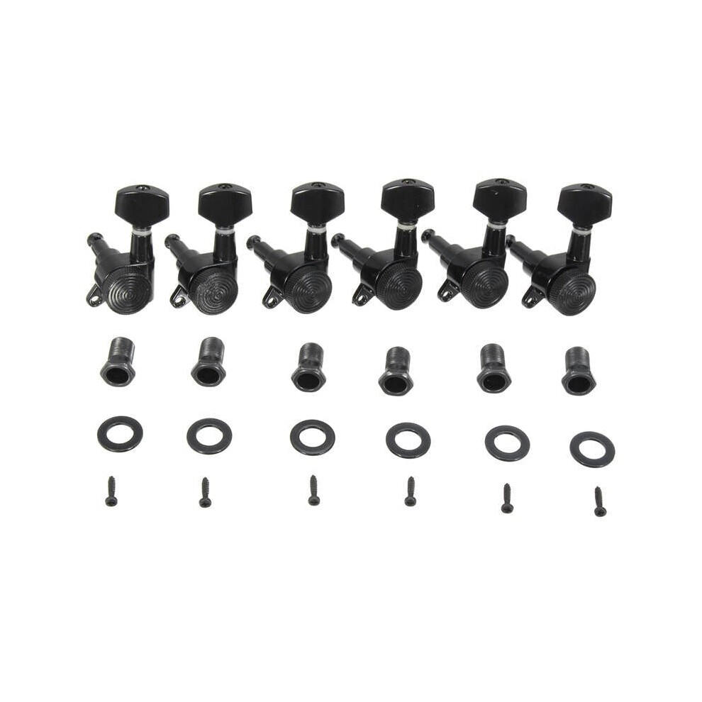 6pcs Locking Guitar Tuners Tuning Keys Pegs Bass Machine Heads Black