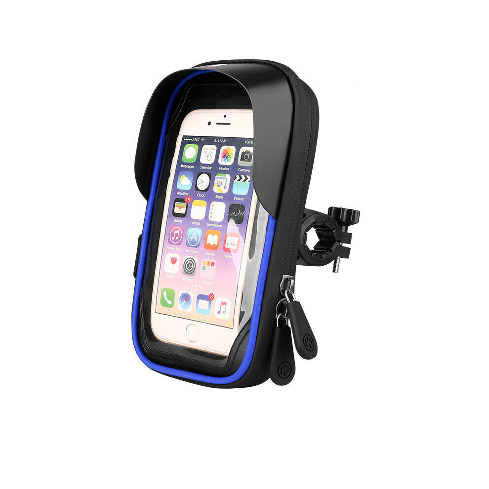 (Blue, Mirror) 360 Rotating Bike Touch Screen Bicycle Phone Holder Electric Bike Navigation