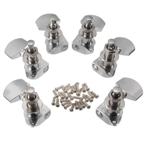 Chrome Guitar String Tuning Pegs Heads Acoustic 6 PCS Right Left 1