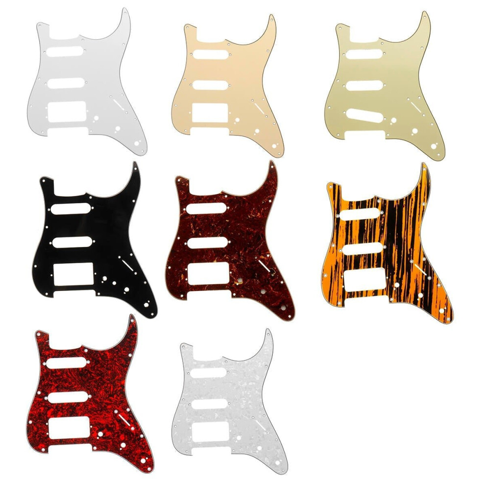 (Orange) 3ply HSS Guitar Pickguard DIRECT FIT For USA/MEX Fenders Stratocaster Strat