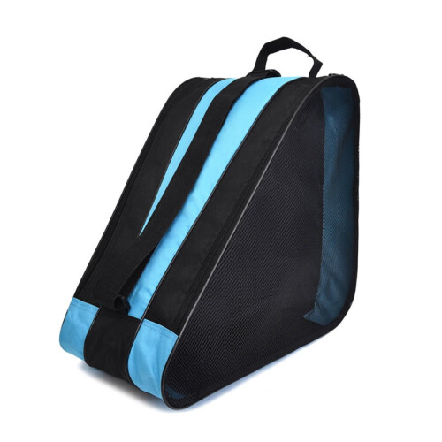 (Blue) Portable Ice Skate Bag Roller Skate Carry Bag Adjust Shoulder Strap Carry Case 2