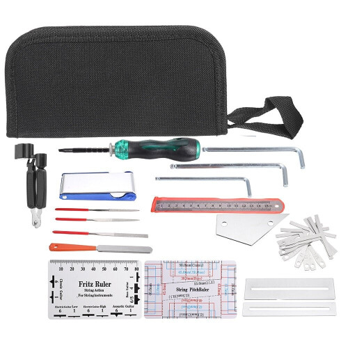 25PCS Guitar Tool Kit Repairing Maintenance Tools String Organizer Action Ruler Gauge Measuring Tool 2