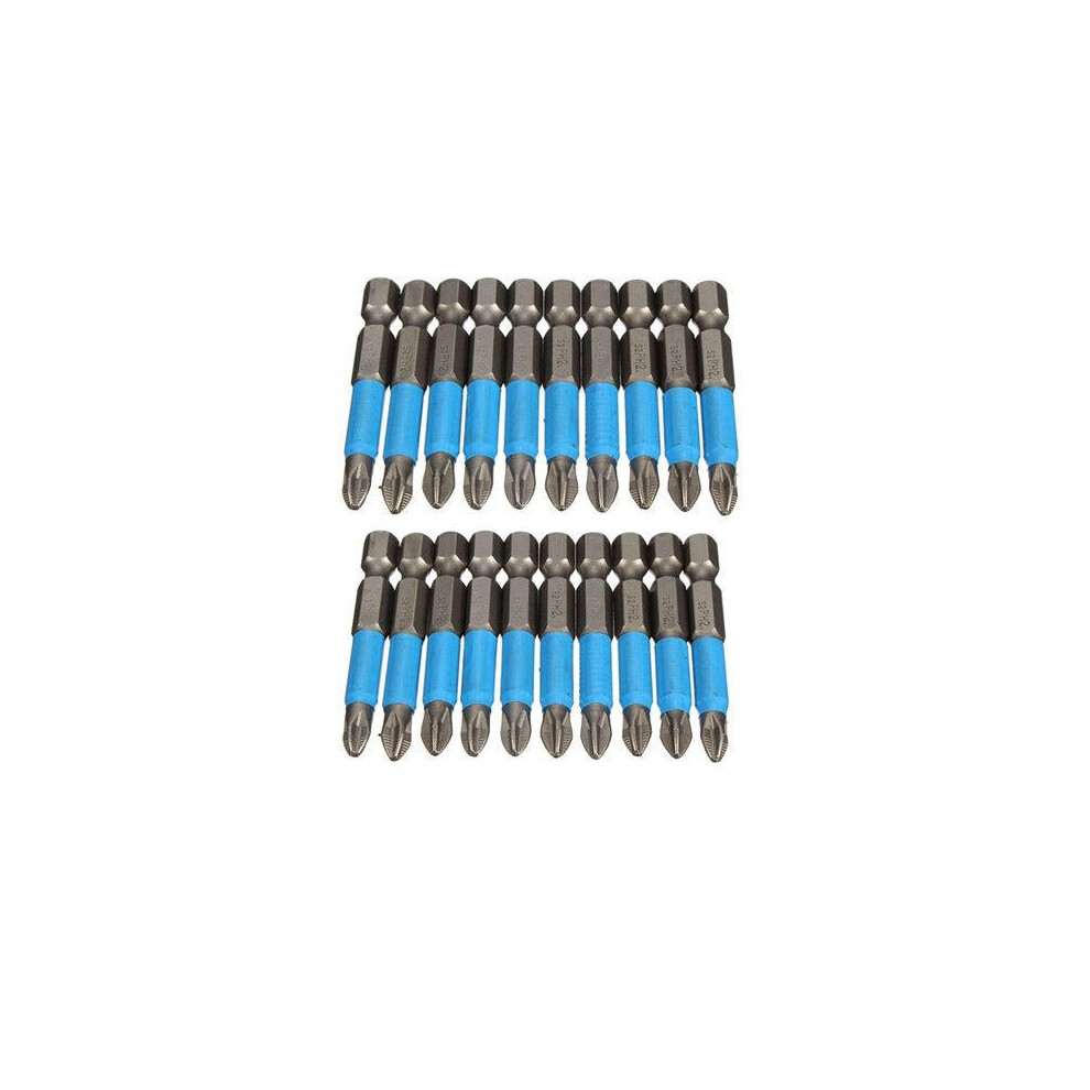20Pcs 50Mm Ph2 Magnetic Screwdriver Bit Anti Slip Hex Shank Screwdriver 3654659397065