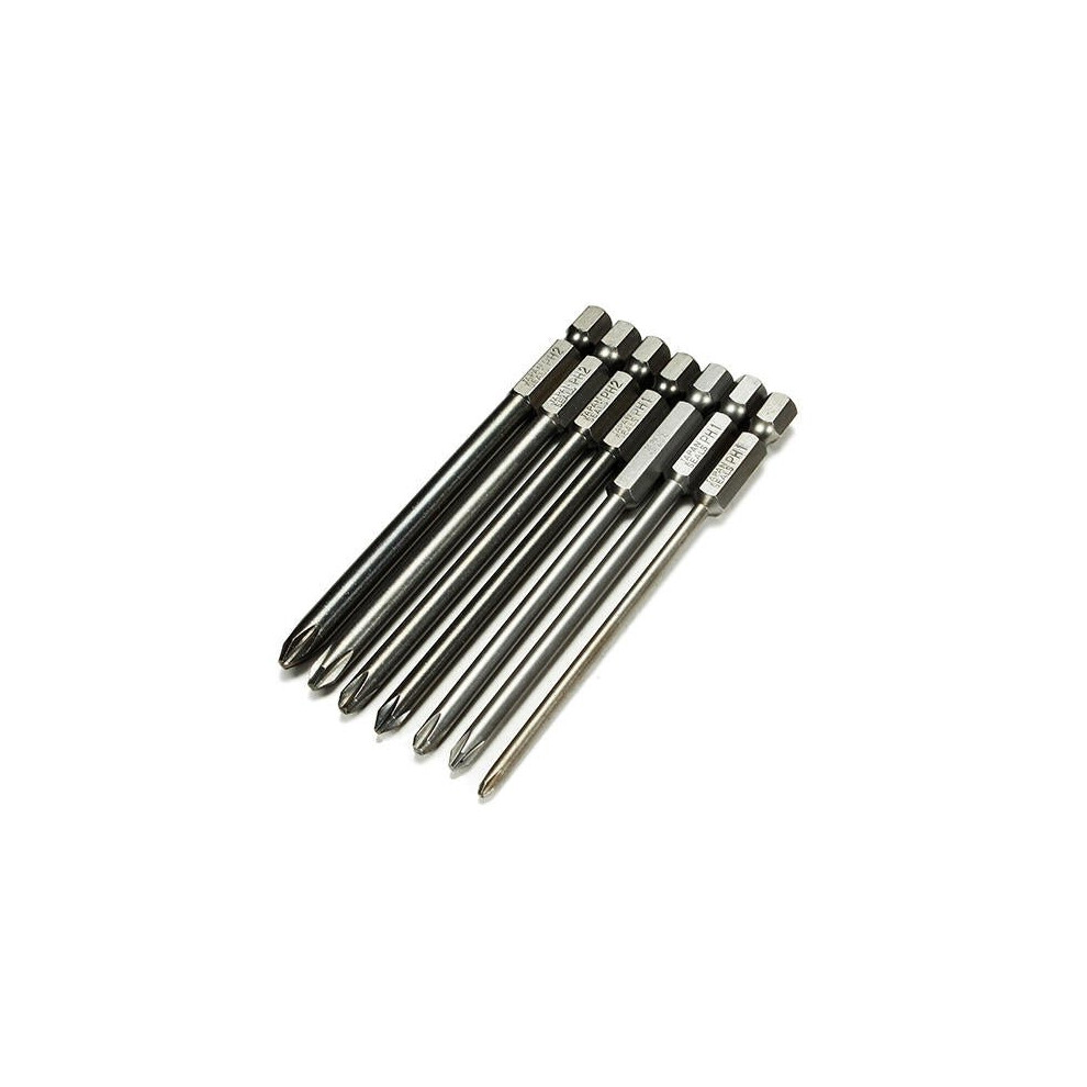 7Pcs 100Mm Length Hex Cross Head Magnetic Screwdriver Bit Set Electric Screwdriver Bits 3654659401229
