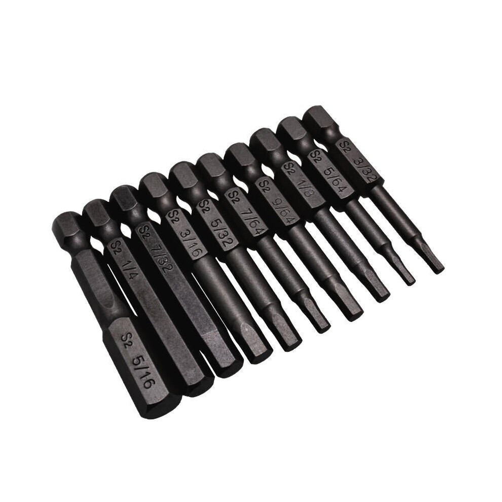 10pcs Screwdriver Set 50mm S2 Steel Black Hex Head Screwdriver Drill Bit Set