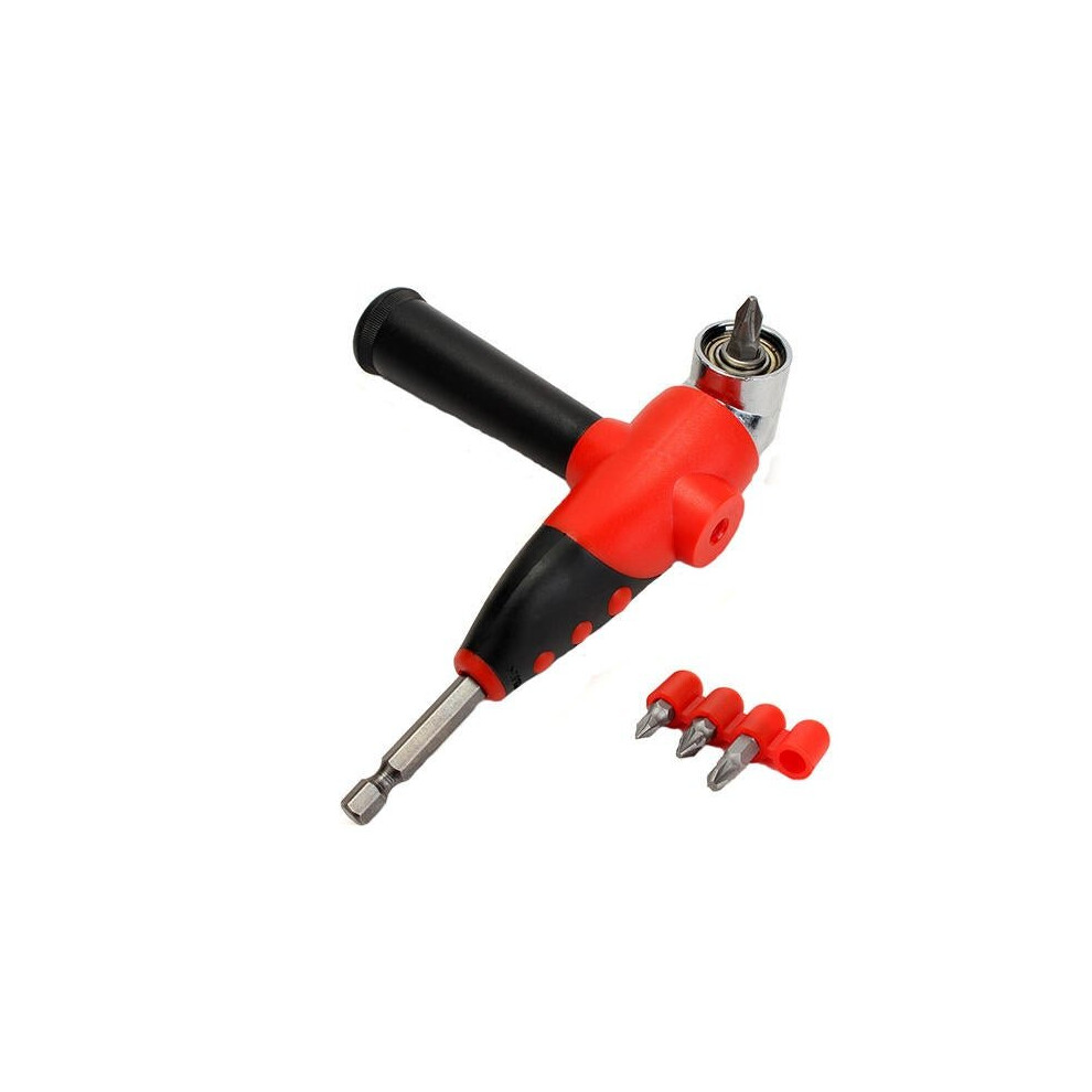 105 Degree 1/4 Inch Angle Driver Screwdriver Bit Holder with Screwdriver Bits Set