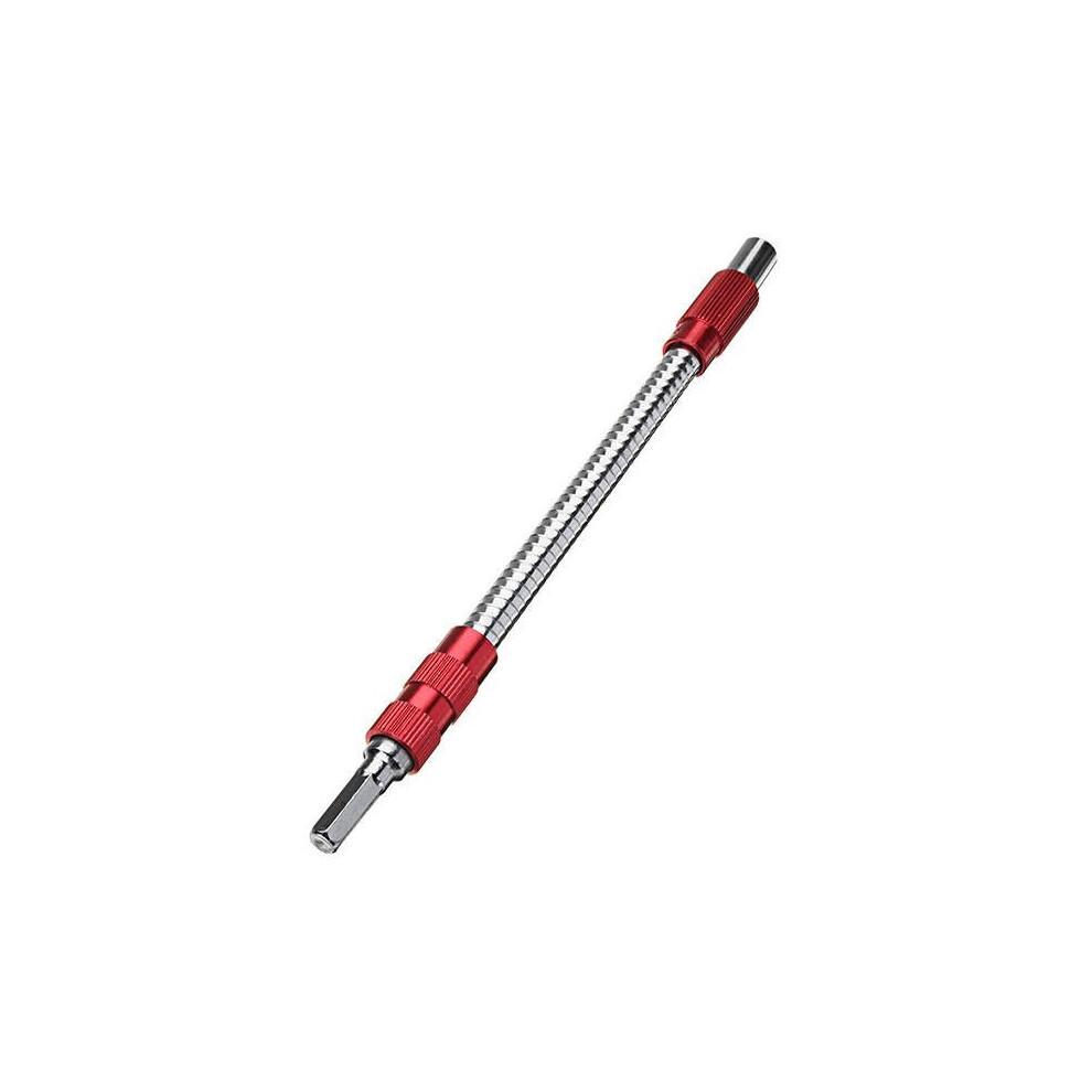 10pcs 200mm Red Metal Flexible Extension Drill Shaft 1/4 Inch Hex Screwdriver Bit Holder