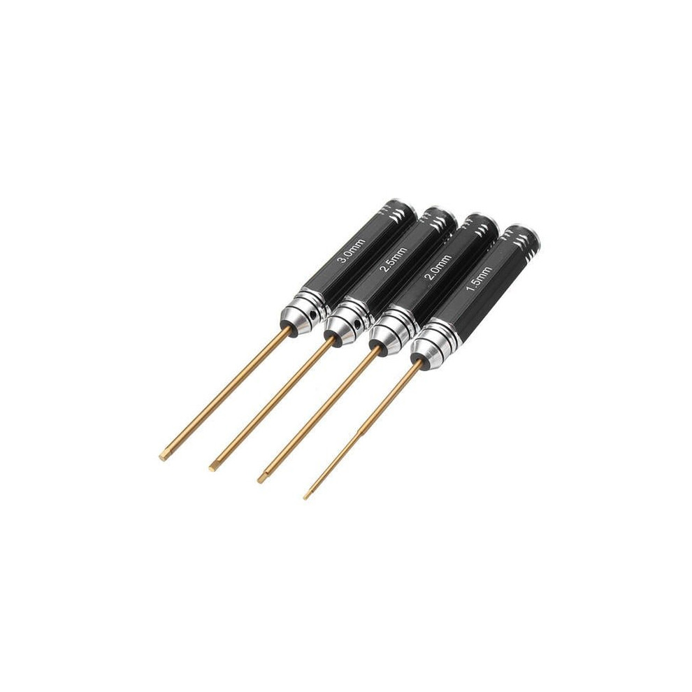 4Pcs 1.5/2.0/2.5/3.0Mm Hex Screwdriver Bit Hss Titanium Coated Screwdriver 3654659405364