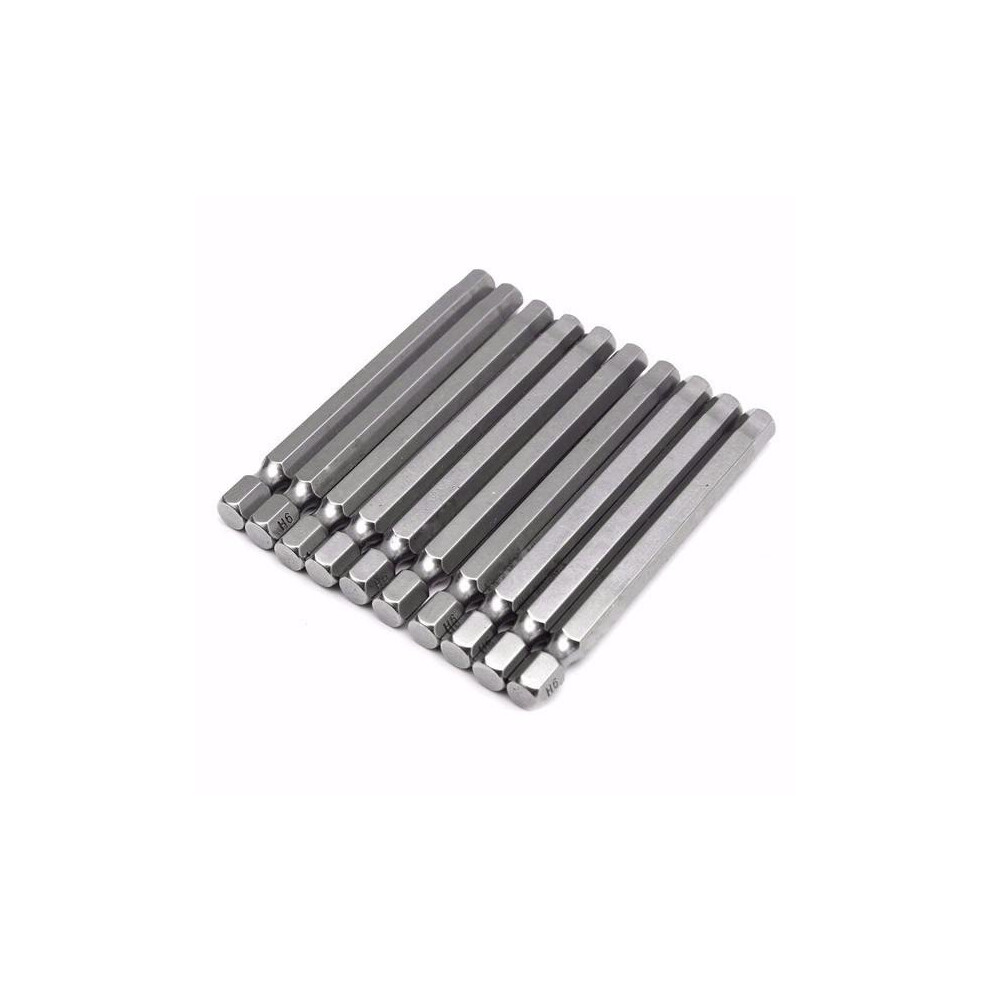 10pcs 75mm 1/4 Inch Shank Screwdriver Bits Set 6mm Hex Head Magnetic Screwdriver Bits