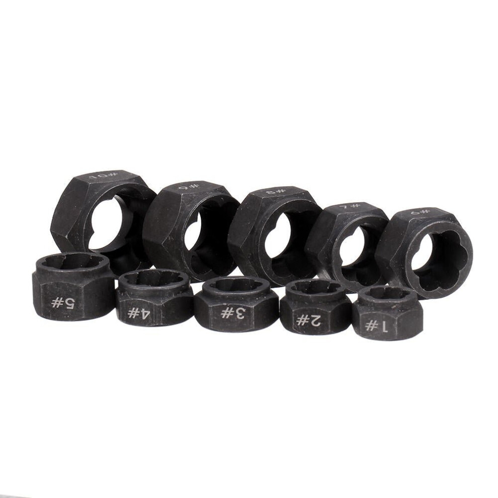 (1#:10 x Extractor) 10Pcs Impact Low Profile Damaged Bolt Nut Extractor Remover Socket Tool Set Bolt Nut Screw Removal Socket Wrench-image-OPC-P9GRKYN-NEW