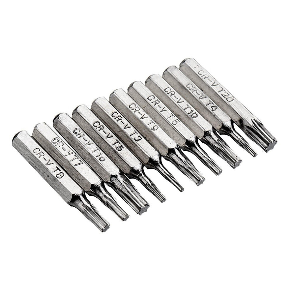 10pcs 4mm CR-V Screwdriver Bit Set Slotted Torx Batch Head Bit Mobile Phone Repair Tools Kit