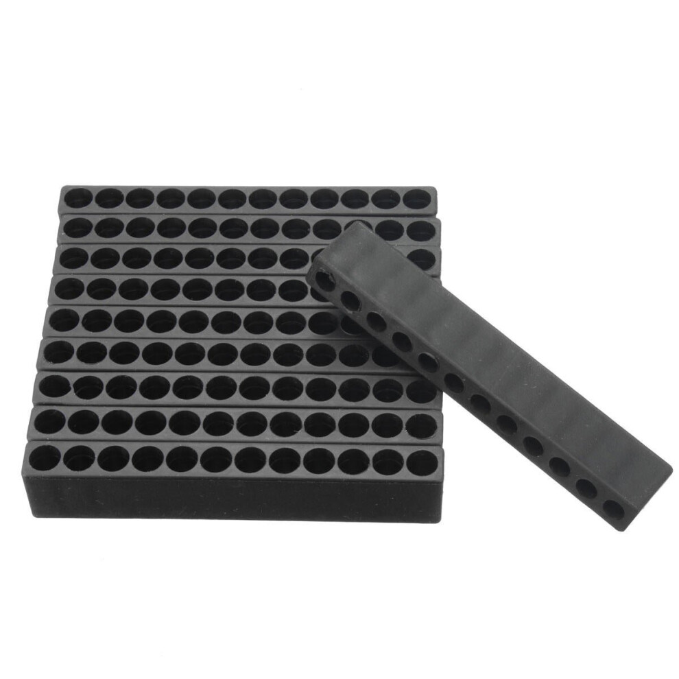 10Pcs 12 Holes Hex Shank Plastic Screwdriver Bits Storage Deck Screwdriver Bit Head Storage Case 3654659276070