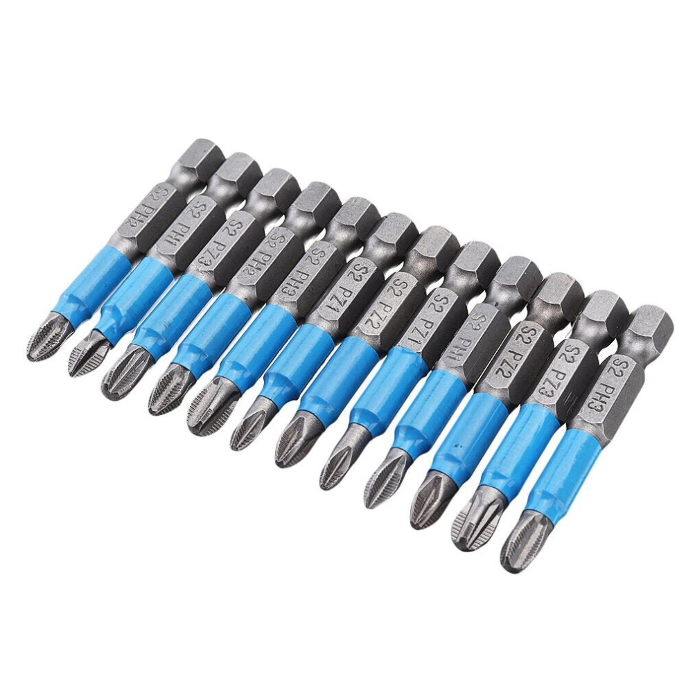 12pcs Screwdriver Bit 1/4 Inch Hex Shank Anti Slip PH2 Phillips Magnetic Impact Screwdriver Bits